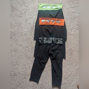 Women's Black Leggings with Silver Accents